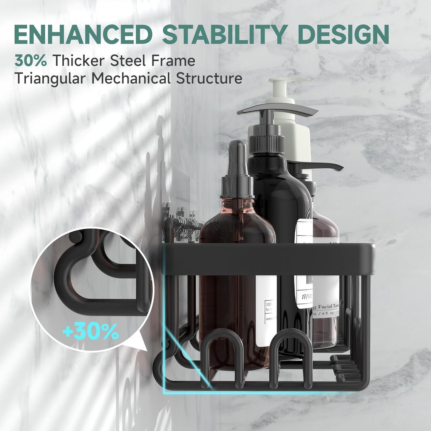 Elegant Stainless Steel Shower Caddy Set™