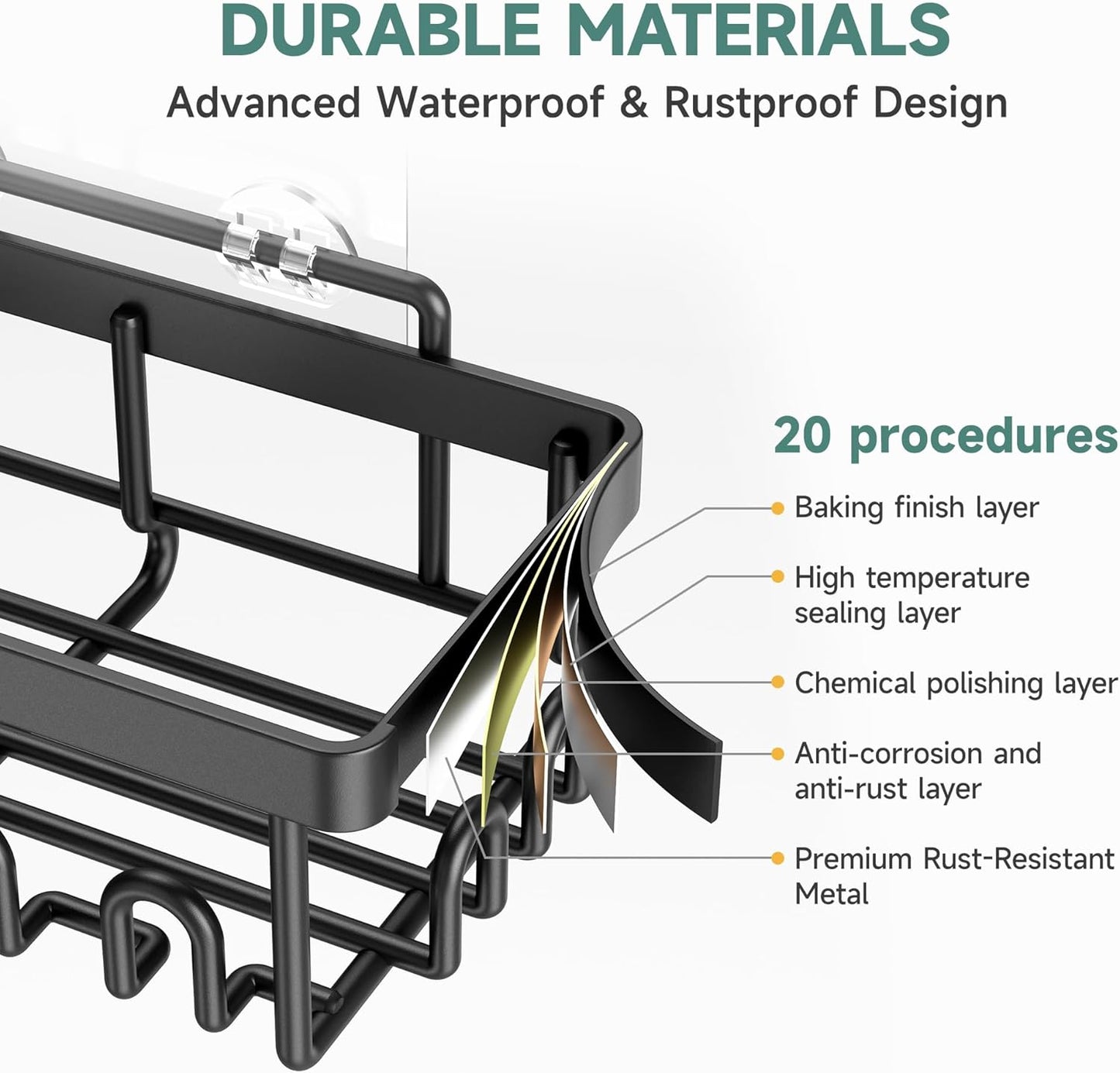 Elegant Stainless Steel Shower Caddy Set™