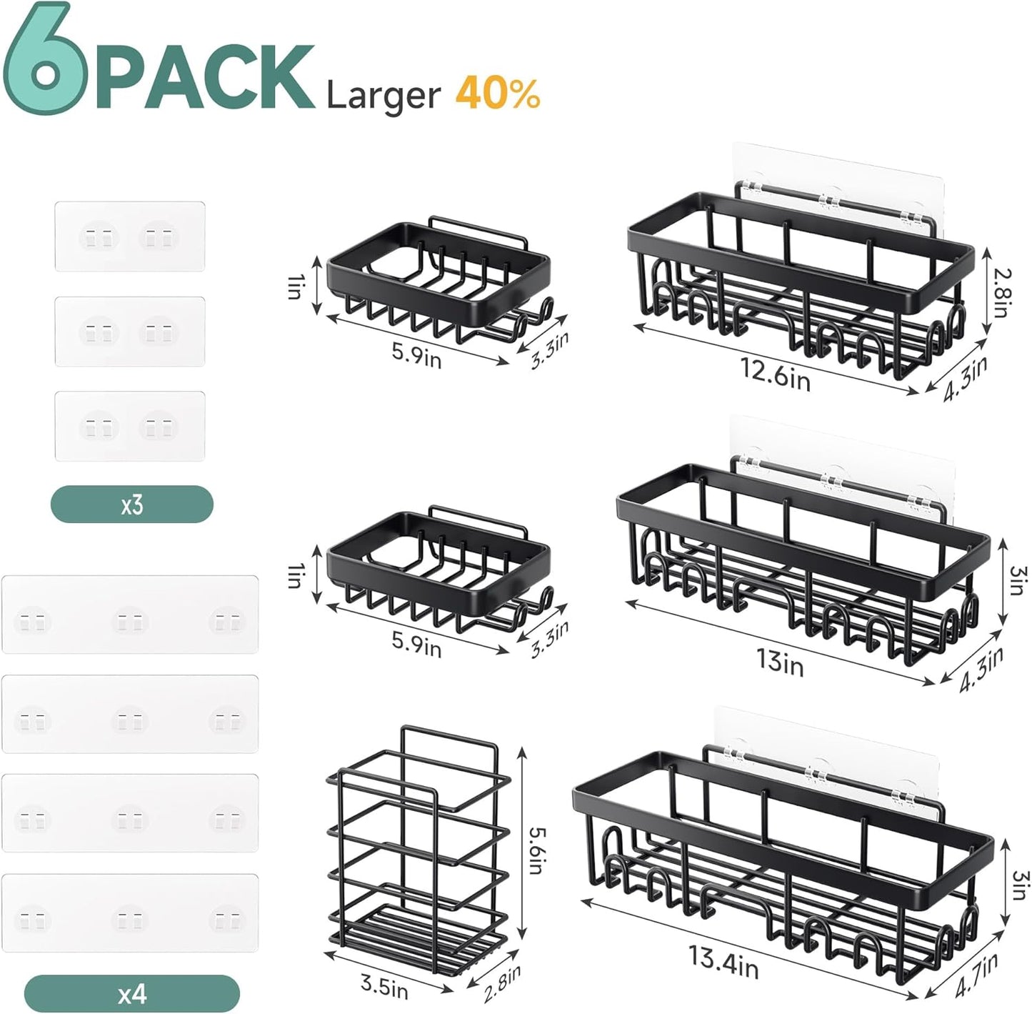 Elegant Stainless Steel Shower Caddy Set™
