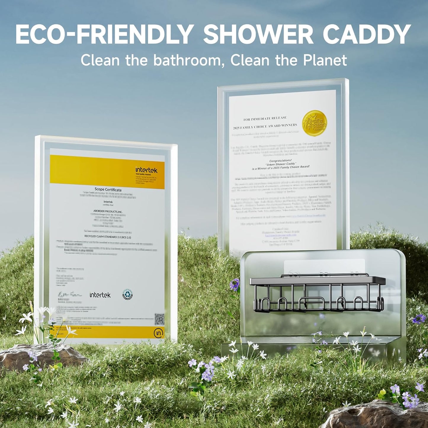 Elegant Stainless Steel Shower Caddy Set™