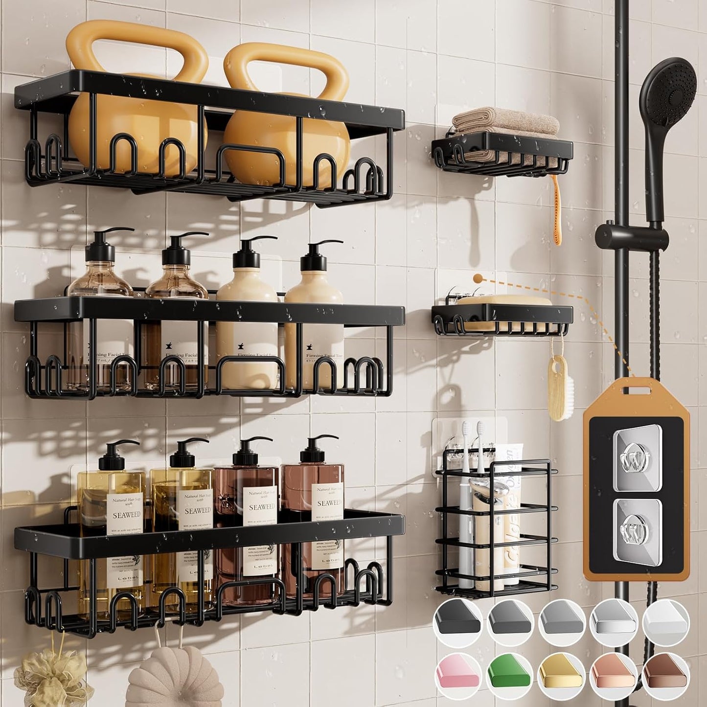 Elegant Stainless Steel Shower Caddy Set™