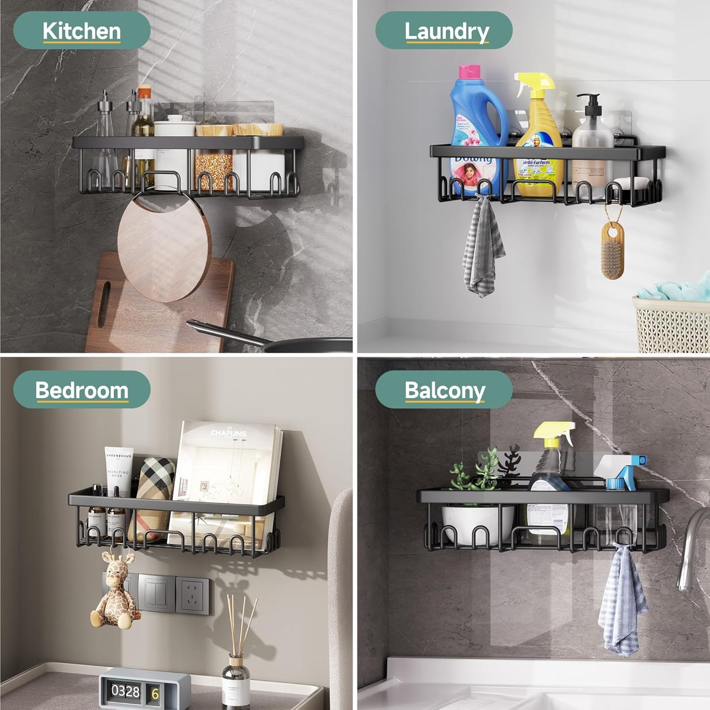 Elegant Stainless Steel Shower Caddy Set™