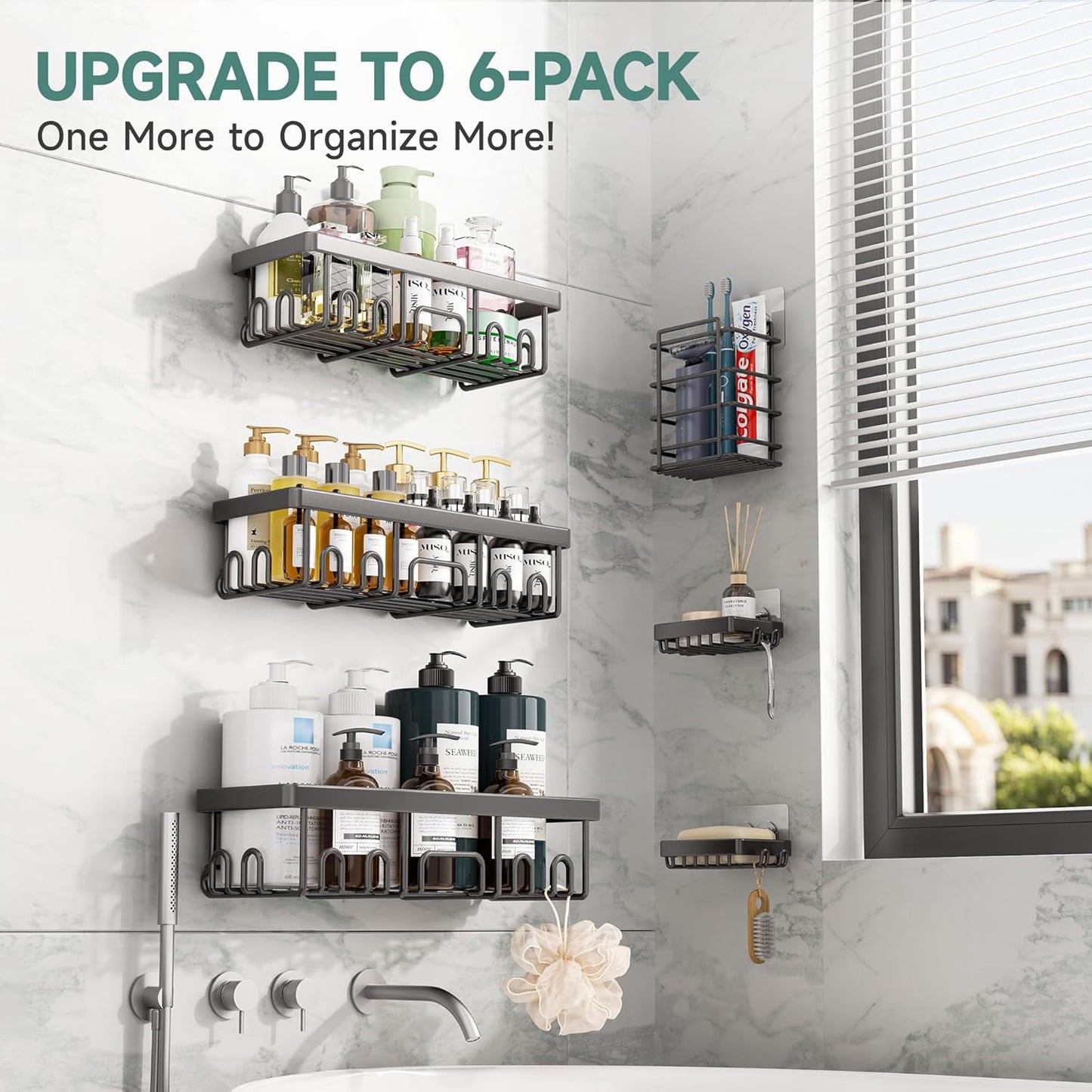 Elegant Stainless Steel Shower Caddy Set™